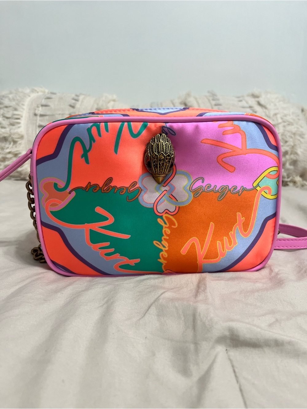 Kurt Geiger Pink Multicolor Signature Crossbody - Picture 4 of 15